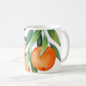 Mug Aquarelle Orange Fruits : Branches Isolées. (Devant droit)