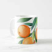 Mug Aquarelle Orange Fruits : Branches Isolées. (Devant gauche)