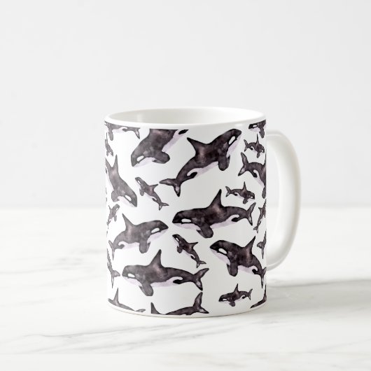 Mug Aquarelle Orca (Devant droit)