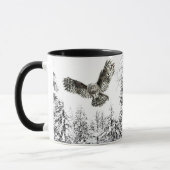 Mug Aquarelle originale Frappe ou Chasse Chouette Oise (Gauche)