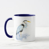 Mug Aquarelle originale Great Blue Heron Bird (Gauche)