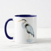 Mug Aquarelle originale Great Blue Heron Bird (Gauche)