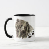 Mug Aquarelle originale Grizzli Ours Nature animale (Gauche)