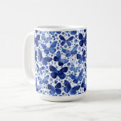 Mug Aquarelle papillon Indigo Blue (Devant gauche)
