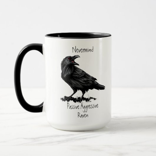 Mug Aquarelle Passive Agressive Raven fun Devis (Gauche)