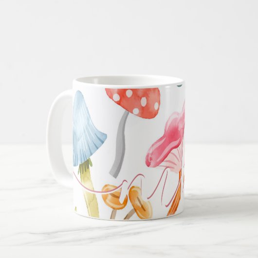 Mug Aquarelle Pastel Champignons (Devant gauche)