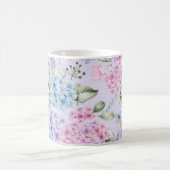 Mug Aquarelle Pastel Couleur Mixte Fleurs d'Hydrangée (Centre)