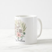 Mug Aquarelle Pastel rose Brown vert Joyeux Noël (Devant droit)