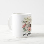 Mug Aquarelle Pastel rose Brown vert Joyeux Noël (Devant gauche)