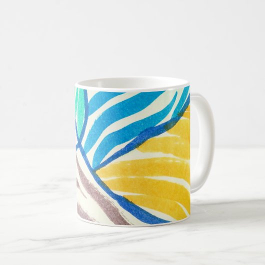 Mug Aquarelle patchwork : style de peinture sale. (Devant droit)
