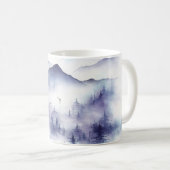Mug Aquarelle, paysage hivernal (Devant droit)