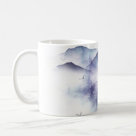 Mug Aquarelle, paysage hivernal (Gauche)
