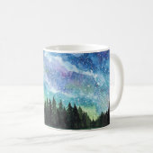 Mug Aquarelle paysage nocturne, Voie Lactée (Devant droit)