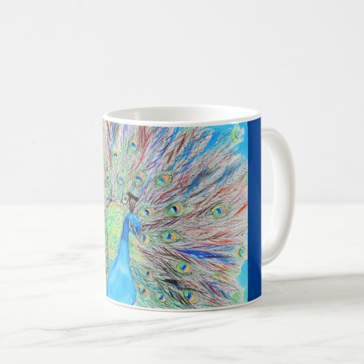 Mug Aquarelle Peacock peinture (Devant droit)