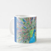 Mug Aquarelle Peacock peinture (Devant gauche)