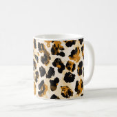 Mug Aquarelle peau léopard, dégradé cravate-teint. (Devant droit)