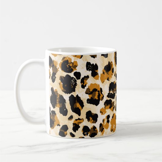 Mug Aquarelle peau léopard, dégradé cravate-teint. (Gauche)