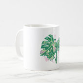 Mug Aquarelle Peinte à la main Feuilles Monstera (Devant gauche)