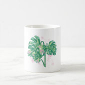 Mug Aquarelle Peinte à la main Feuilles Monstera (Centre)