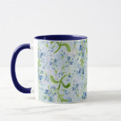 Mug Aquarelle Peinte en Plumbago Fleurs sur Pastels (Gauche)