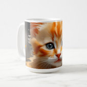 Mug Aquarelle peinture d'un chat orange mignon (Devant gauche)
