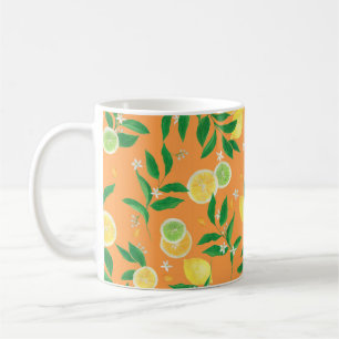 Mug Aquarelle peinture sans couture motif avec agrumes