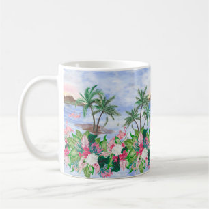 Mug Aquarelle peinture sans couture motif avec hawaïen