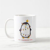 Mug Aquarelle Penguin et lumières de Noël (Gauche)