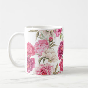 Mug Aquarelle Peoné rose : Élégance florale