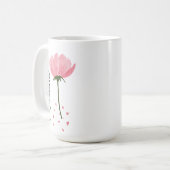 Mug Aquarelle Peony moderne Script floral "Bloom" (Devant gauche)