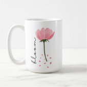 Mug Aquarelle Peony moderne Script floral "Bloom" (Gauche)