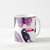 Mug Aquarelle Perroquets : Tropical Ultra-Violet Chic. (Devant droit)