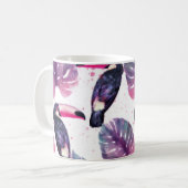 Mug Aquarelle Perroquets : Tropical Ultra-Violet Chic. (Devant gauche)