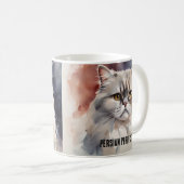 Mug Aquarelle Perse Chat Portrait Musique (Devant droit)