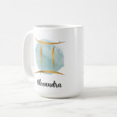 Mug Aquarelle personnalisable Gemini Design Zodiac (Devant gauche)