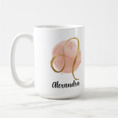 Mug Aquarelle personnalisable Leo Zodiac Design Café (Gauche)