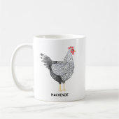 Mug Aquarelle personnalisée amusante Wyandotte Poulet (Gauche)