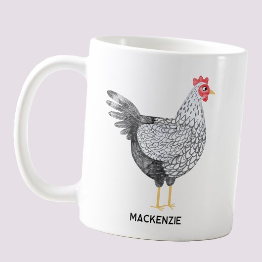 Mug Aquarelle personnalisée amusante Wyandotte Poulet