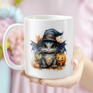 Mug Aquarelle personnalisée Bébé Dragon Halloween