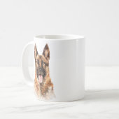 Mug Aquarelle personnalisée berger allemand (Devant gauche)