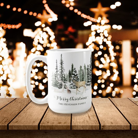 Mug Aquarelle personnalisée Bois Joyeux Noël