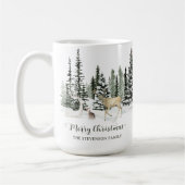 Mug Aquarelle personnalisée Bois Joyeux Noël (Gauche)