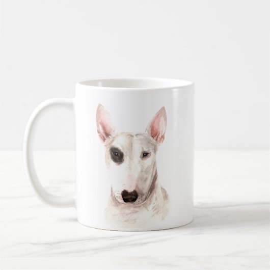 Mug Aquarelle personnalisée Bull Terrier (Gauche)