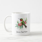 Mug Aquarelle personnalisée Colibri de Noël (Gauche)