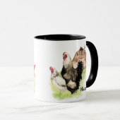 Mug Aquarelle personnalisée Coq de poulet Hen Oeuf (Devant droit)