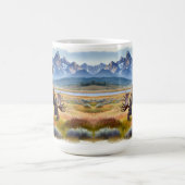 Mug Aquarelle personnalisée de l'orignal de l'Alaska (Centre)