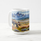 Mug Aquarelle personnalisée de l'orignal de l'Alaska (Devant gauche)