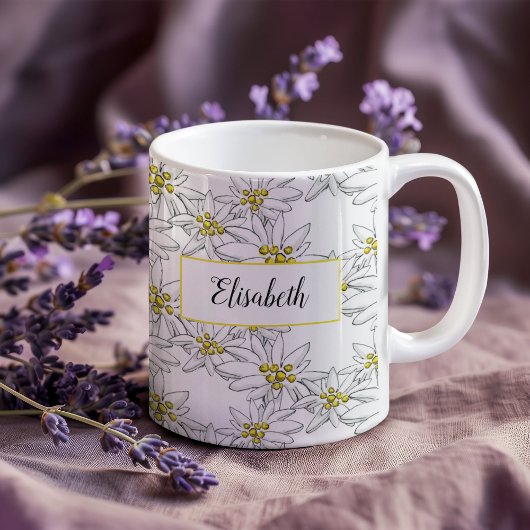 Mug Aquarelle personnalisée Edelweiss illustrée à la m