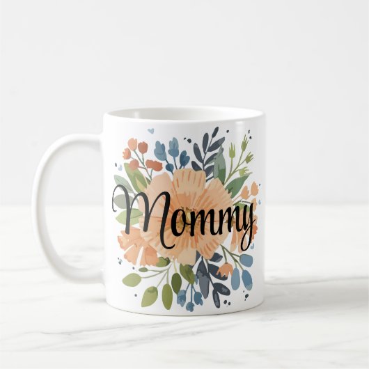 Mug Aquarelle personnalisée Élégance florale (Gauche)