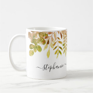 Mug Aquarelle personnalisée - Feuillage d'automne